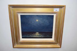 John Foulger (British, 20th century) moonlight at sea II, oil on board, signed, framed.