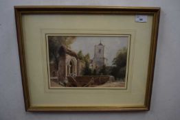 Herbert George RA (British, 20th century), 'Waltham Abbey', watercolour, 7x10ins, framed and
