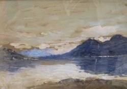 Attributed to Hercules Brabazon Brabazon (British, 20th Century) Lakeview, watercolour,
