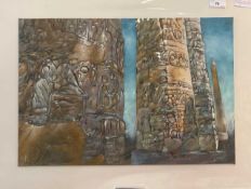 Krys Leach (British, Contemporary) 'Luxor Ledger' (The Accounts of Ancient Egypt), mixed media,