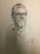 A folio of loose drawings and watercolours, containing numerous sketched portraits, landscapes and