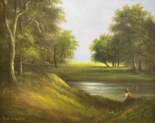 Ray Witchard, British, 20th Century, A pair of landscapes with a parish church in the distance and a