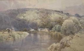 Frederick Tucker (British, 20th century), Moorland river landscape, signed and dated 1920, framed