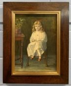 Annie Beken (British, Early 20th century), Portrait of a young girl, watercolour, signed, framed and