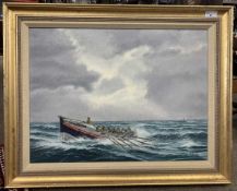 Mick Bensley (British, 20th century), inscribed on verso: 'The Sheringham lifeboat 