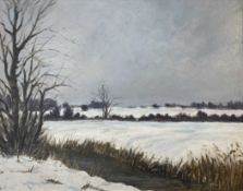 Max Mueller (British,20th century), 'River Glaven, Norfolk', oil on board,15x19ins signed, framed