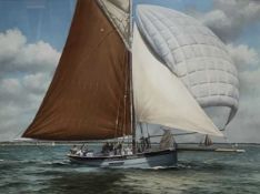 Christine Slade (British, 20th century) 'Running Down the Blackwater', pastel, signed, 15x21ins,