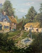 British, contemporary, rural scene, signed 'M.Chandler', oil on board, 26X29ins, framed.