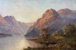 Francis E. Jamieson (British,19th century) 'Loch Lomond', oil on canvas, signed, 16.5x21ins, framed