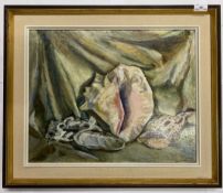 British, contemporary, still life study of seashells, oil on board,15x19ins, framed.