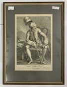 William Hogarth FRSA (British,18th century) 'John Wilkes Esqr', etching, dated 1763,12x9ins,framed