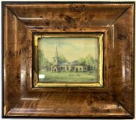 Eileen Brennan ( British, 20th century), 'Polstead Church - Suffolk', initialed, 2.5x3ins,