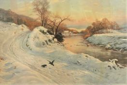 After Joseph Farquharson DL RA (Scottish, late 19th / mid 20th century), Rooks in a winter