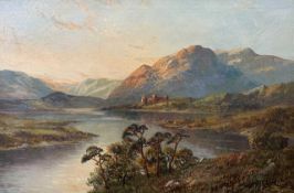 Francis E. Jamieson (British,19th century), 'Loch Lomond / castle', oil on canvas, signed,16.
