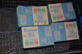Four boxes of 7oz wine glasses