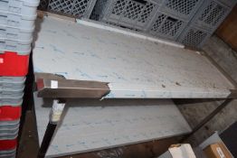 Stainless steel work table for dishwashers, width 60 cm, length 160 cm, height 85 cm approximately