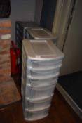 3 domestic modula storage towers, height approx 90 cm, width 34 cm, depth 40 cm