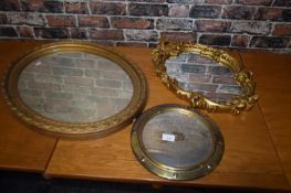 3 gilt framed mirrors