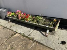 Galvanised trough including contents, 135 cm x 30 cm, height 26 cm