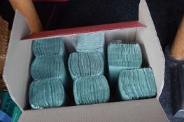 Box containing C-fold paper hand towels