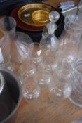 Mixed lot of drinks glasses and ships decanter