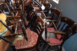 Mixed lot of 16 dark wood stained dining chairs