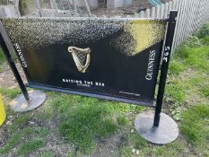 Two branded crowd control/display banners width 150 cm, height 100 cm