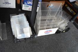 Quantity of mixed display stands and advertising stands