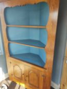 Vintage pine dresser with blue shelving