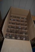 Box of mixed branded glass ware to include San Miguel and Moretti, approx 24 half pint glasses