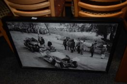 Black and white print on canvas