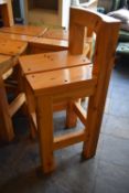 5 heavy duty pine bar stools, height 106 cm, depth 46 cm, width 45 cm