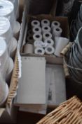 Approx 35 small till receipt rolls together with 20 waiters order pads