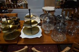 Mixed quantity of cake and afternoon tea display stands