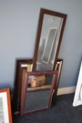 3 mixed framed mirrors
