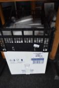 Box containing pint CE brim clear plastic cups, approx 800 pieces together with a further crate of