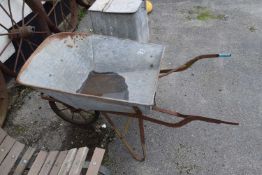 Vintage galvanised wheelbarrow
