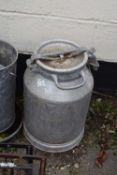 Galvanised milk churn