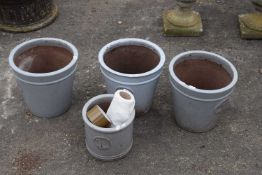Three heritage garden plant pots