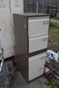 Pair of metal filing cabinets