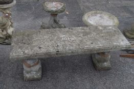 Composite garden bench (a/f), width 110cm, height approx 40cm