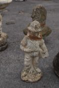 Composite garden statue formed as a boy, height 55cm
