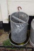 Galvanised turkey feeder, height approx 55cm