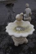 Composite bird bath, overall height approx 78cm, width approx 50cm