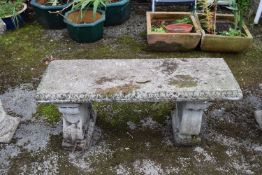 Composite garden bench (a/f), 105cm wide, height 50cm