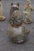 Composite garden bust, height 50cm
