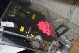 Two jewellery display boxes with six pieces of jewellery in each