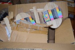 Thirty six small craft wooden easels