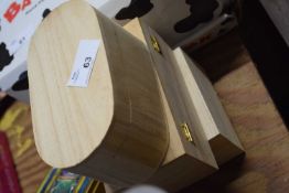Three wooden boxes