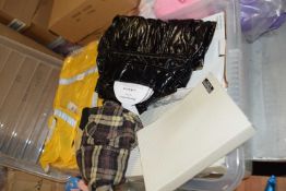 Mixed box of dog rain coats plus picture frames